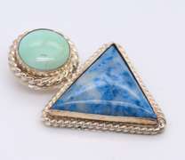 Vintage Sterling Silver Signed Turquoise Pendant