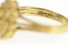 14K Yellow Gold Marquise Ruby Diamond Halo Engagement Ring