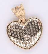 Lovely Yellow Gold Heart Shaped Cubic Zirconia Pendant