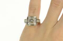 18K White Gold 0.89 Ctw Princess Diamond Square Engagement Ring