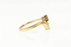 14K Yellow Gold Diamond Zig Zag Bypass Wedding Band Ring