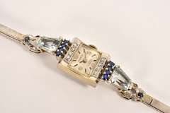 Snazzy WG Sapphire & Aqua Vintage Watch