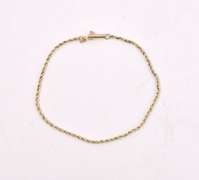 Brilliant Rope Chain Bracelet in 14K Yellow Gold