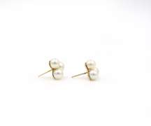 Dazzling Pearl Cluster Earrings in 14K