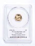PR70DCAM 1996-W $5 American Eagle 1/10 Oz Gold Reagan Legacy - PCGS