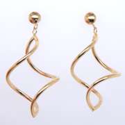 Beautiful Yellow Gold Twisted Dangle Earrings