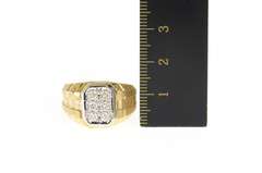 14K Yellow Gold 0.50 Ctw Diamond Squared Statement Ring