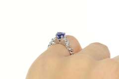 Platinum Heart Tanzanite Diamond Accent Engagement Ring