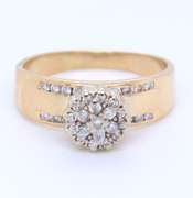 Handsome Yellow Gold Diamond Cluster Ring