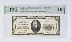 1929 $20 First Nat'l Bank Henderson, NC FR#1802-1 - PMG - 40 EPQ XF