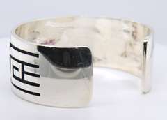 Vintage Lawrence Saufkei Hopi Sterling Silver Cuff Bangle