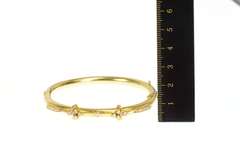 14K Yellow Gold Victorian Ornate Diamond Statement Bangle Bracelet