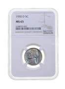 MS65 1950-D Jefferson Nickel - Graded NGC