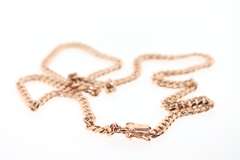 Defined 14kt rose gold figaro chain link necklace