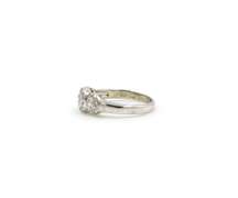 0.40ct Diamond Three Stone Halo Ring in 14K