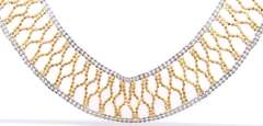 Incredible 18kt Two Tone Bead Collar Necklace