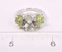 Green Gemstone Ring in Sterling Silver