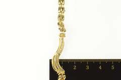 14K Yellow Gold 0.39 Ctw Diamond Wavy Bar Chain Link Bracelet
