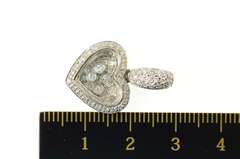 18K White Gold Diamond Encrusted Heart Love Capsule Pendant