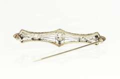Platinum 1.17 Ctw Old European Cut Diamond Victorian Pin/Brooch