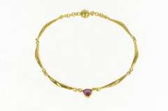 18K Yellow Gold 5.78 Ct Rhodolite Garnet Artisanal Designer Necklace