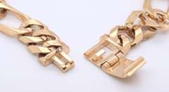 High Quality Heavy Yellow Gold Figaro Link Bracelet