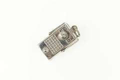 Sterling Silver Ornate Retro Radio Equipment Tech Charm/Pendant