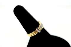 LADIES 14 KT YELLOW AND WHITE GOLD DIAMOND BAND