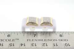 Contemporary 14k Yellow Gold Earrings with Diamond Studs