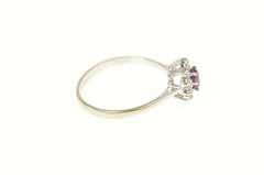 14K White Gold 0.42 Ctw Ruby Diamond Halo Engagement Ring