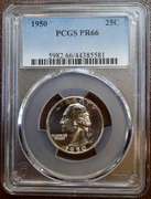 1950 25C PCGS PR66