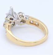 Significant Yellow Gold Marquise Center Diamond Ring