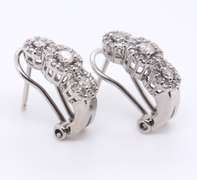 Cute White Gold Diamond Cluster Earrings