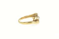 10K Yellow Gold Classic Wavy Diamond Bypass Statement Ring
