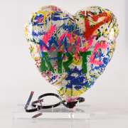 Mr. Brainwash, "Balloon Heart" Original Mixed Media Sculpture, Hand Signed with Certificate of Authenticity.