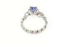 Platinum Heart Tanzanite Diamond Accent Engagement Ring
