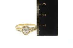 10K Yellow Gold Diamond Heart Cluster Love Promise Bypass Ring