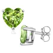 1.05 CT PERIDOT 925 STERLING SILVER EARRINGS STUD