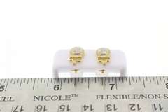 Crowned Diamond Cluster Earrings with 10k Yellow Gold