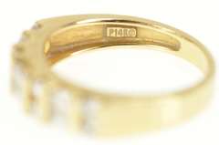 14K Yellow Gold Baguette & Round CZ Statement Band Ring