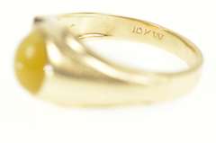 10K Yellow Gold Oval Tiger's Eye Retro Classic Statement Ring