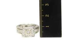 18K White Gold 0.89 Ctw Princess Diamond Square Engagement Ring