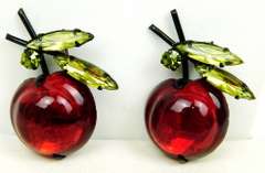 3 Vintage Austrian Pins, Cherries & Butterfly