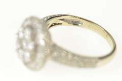 14K White Gold 1.96 Ctw Diamond Halo Pave Engagement Ring