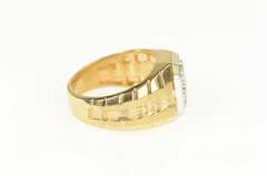 14K Yellow Gold 0.50 Ctw Diamond Squared Statement Ring