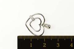 10K White Gold Diamond Classic Heart Love Symbol Pendant