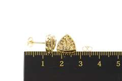 14K Yellow Gold Trillion Tanzanite Diamond Halo Stud Earrings