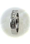 Elegant 14K White Gold Channel-Set Baguette Band
