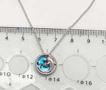 Blue Enamel Dolphin Playing Pendant