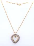 Enchanting Double Row Diamond Heart Pendant Necklace